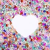 Songxi 1000PCS 4MM Color-2 Seed Peanut Beads, Tiny Glass Beads for Jewelry Making, Friendship Bracelet, Spacers, Necklace, DIY, Arts and Crafts, Bulk, Loose (4mmx6mm)