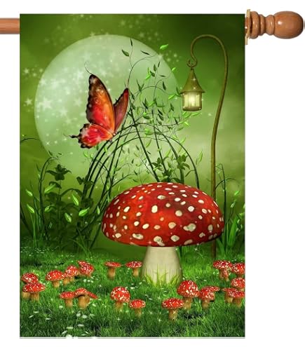 ShineSnow Gartenflagge Fantasie-Landschaft – Doppelseitig, Polyester, 30,5 X 45,7 Cm Für Terrasse & Garten