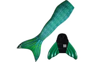 Mermaid Tail and Monofin for Swimming with MER-Shield Tip Protection, Adult Sizes