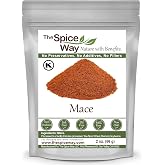 The Spice Way Mace Ground - (2 oz) pure mace powder | Ground mace adds delicate warm, floral spice to baking, custards, sauces, poultry and fish; Kosher Certified; Resealable Bag