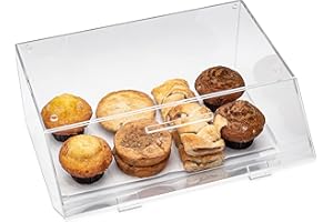 SimplyImagine Countertop Bread Box & Bakery Display Case - Clear Acrylic - 1-Tier Pastry Organizer - Cookie & Cupcake Display