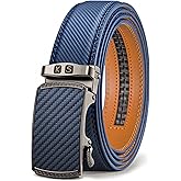 KEMISANT Belt Men, Sliding Ratchet Belt Genuine Leather For Gift Mens Dress Pants Oxfords,Size Adjustable