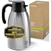 Cresimo Thermal Coffee Carafe 68oz / 2L - 12 Hours Hot Beverage Dispenser, Insulated Stainless Steel Carafe for Liquids, Coffee Carafes For Keeping Hot Water Dispenser for Parties - Large Tea Flask