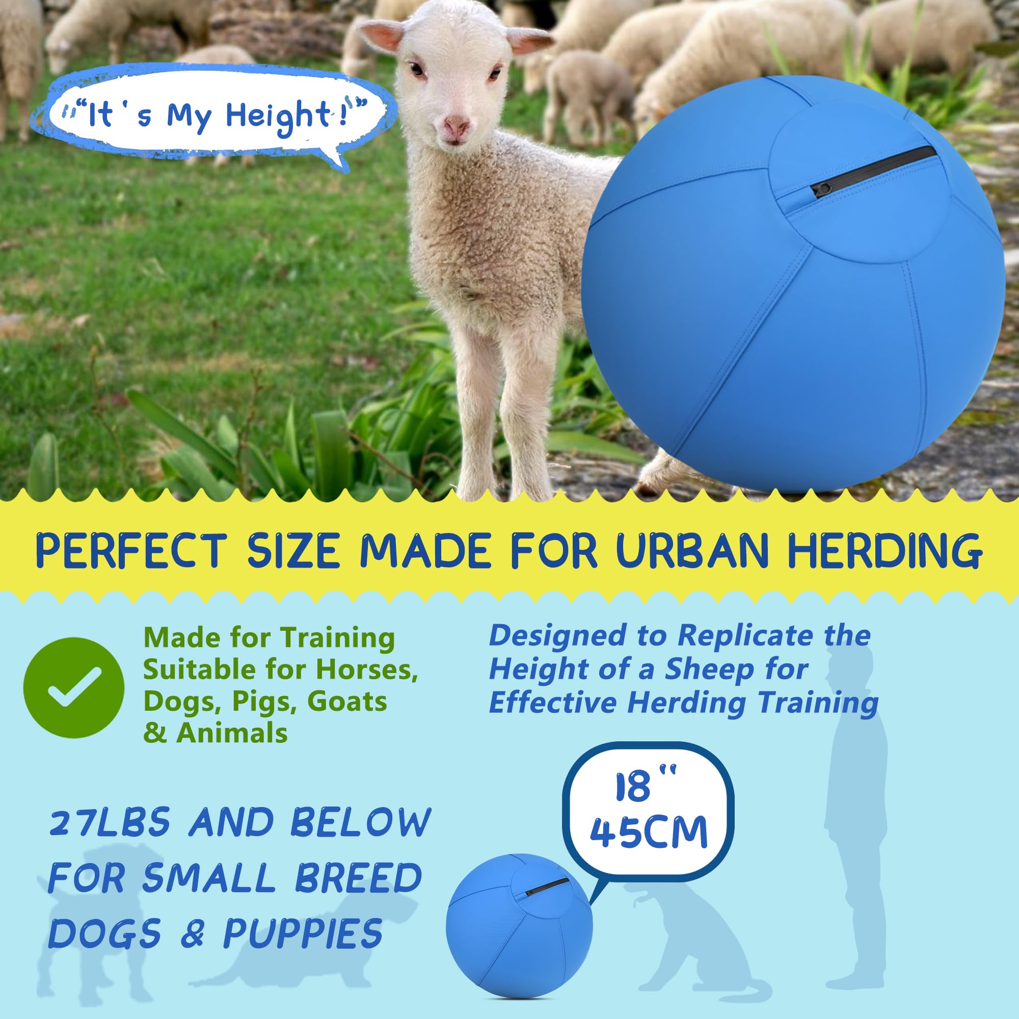 Condition photo showing New/Like New for herding ball for dogs and horses, 18" jolly ball for dogs, dog herding balls for australian shepherd