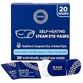 Rain Self Heating Eye Compress, Heated Eye Masks for Dry Eyes 20 Masks | Steam Eye Mask, Warm Compress, No Microwave, Disposable, Moist Heat, Unscented, Travel Ready Dry Eye Mask