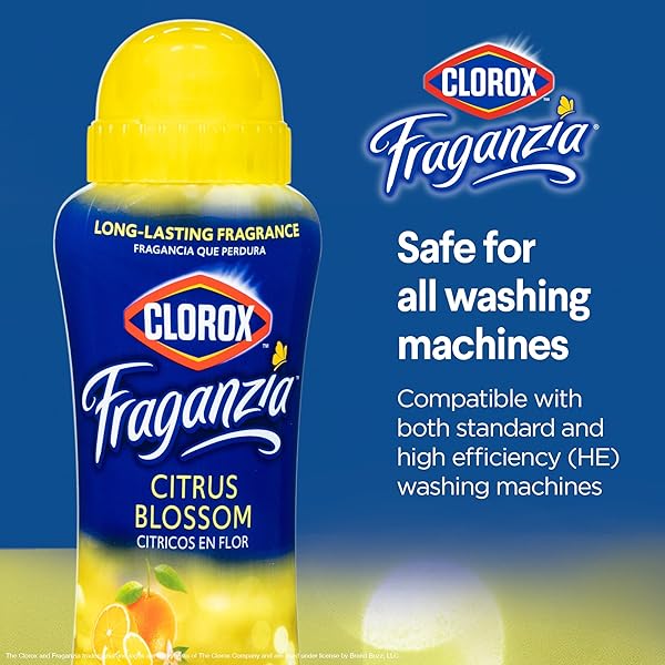 CLOROX FRAGANZIA IN-WASH SCENT BOOSTER CRYSTALS IN CITRUS BLOSSOM SCENT, TWINPACK OF 2X 18OZ, TOTAL 36OZ | LAUNDRY SCENT BOOSTER CRYSTALS | CITRUS BLOSSOM, LIGHT CITRUS LAUNDRY FRAGRANCE CRYSTALS