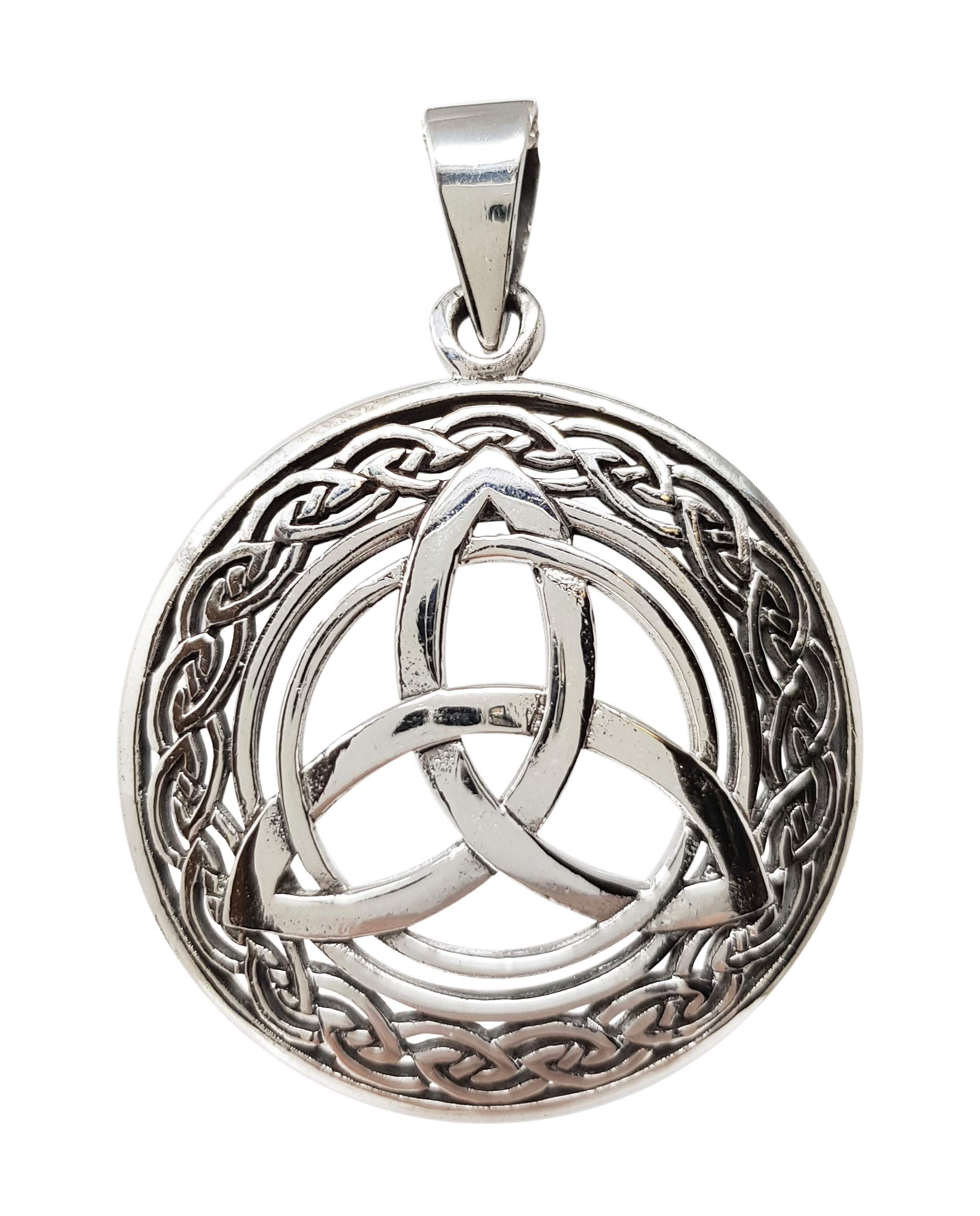Treasure Bay 925 Sterling Silver Circular Celtic Knot Pendant, Pendant for Men and Women
