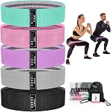 PLEASION Fabric Resistance Bands 5 Levels Booty Bands Set view 1