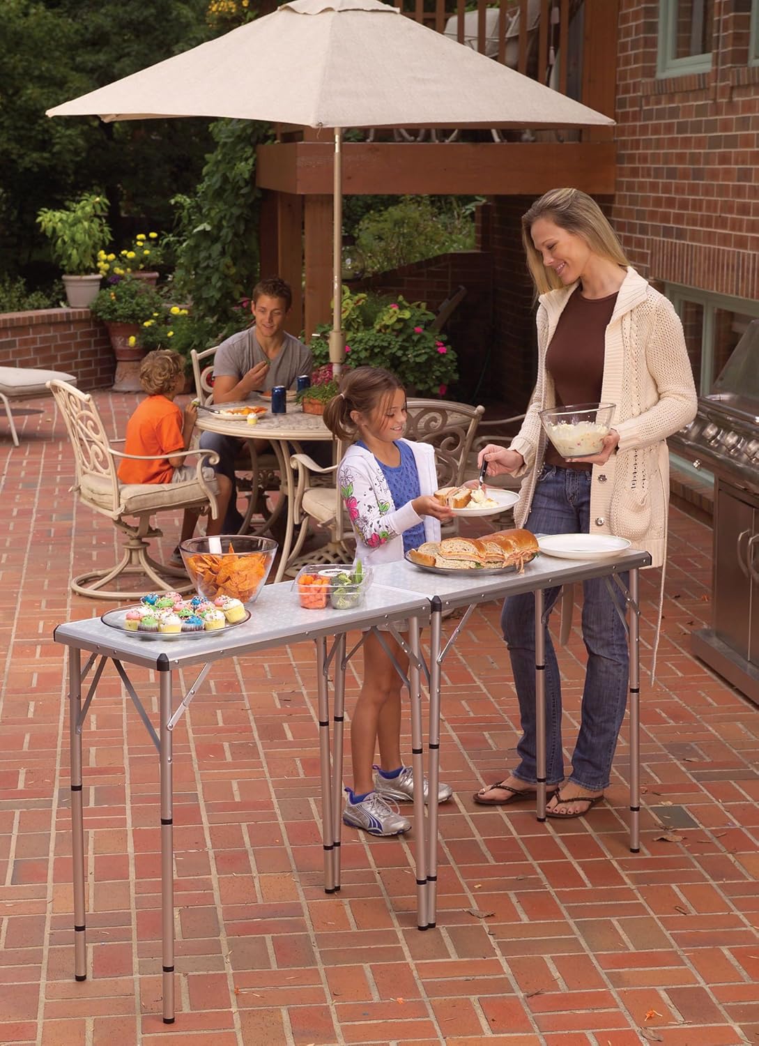 Coleman Pack-Away 4-in-1 Adjustable Height Folding Camping Table : Camping Tables : Sports & Outdoors