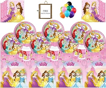 Disney Prinzessinnen Party Supplies Kinder Mädchen komplette Geburtstag Party Geschirr Set 16 Gäste Papier Geschirr Tischdeck