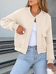ANRABESS Women Cropped Bomber Jacket 2025 Fashion