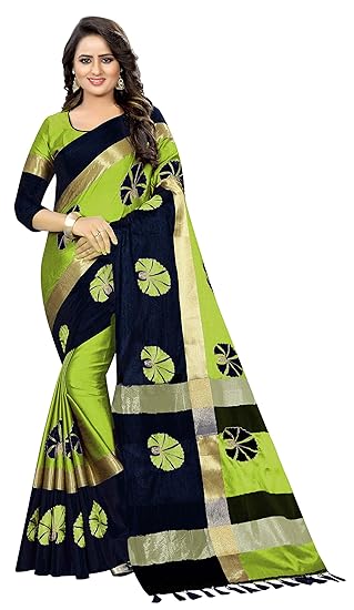Titos FactoryCotton Silk Ari Embroidery Work Saree With Blouse Piece 2255