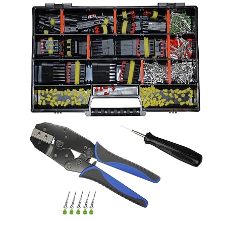 Superseal Starter Set 1-6-pol, Crimpzange f. 0,35/0,50 u. 1,50mm² u. Ausstecher