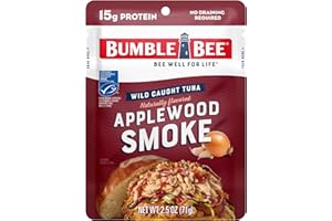 Bumble Bee Applewood Smoke Seasoned Tuna, 2.5 oz Pouch - Ready to Eat - Wild Caught Tuna Packet - 15g Protein per Serving - Gluten Free