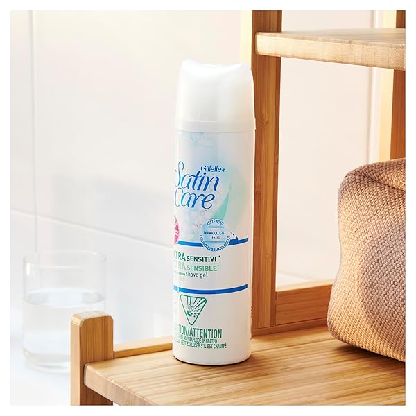 GILLETTE SATIN CARE ULTRA SENSITIVE SHAVE GEL FOR WOMEN, PACK OF 2, 7OZ EACH, FRANGRANCE FREE