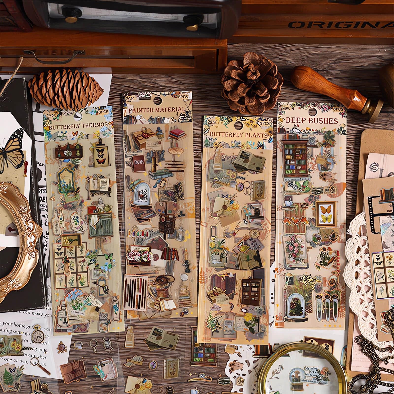 Ptyism 240 Pcs/12 Sheets Stickers for Scrapbooking，Scrapbooking Stickers丨Bullet Journal Stickers for Journaling for Scrapbooking,Bullet Journal Accessories,Journaling Accessories etc