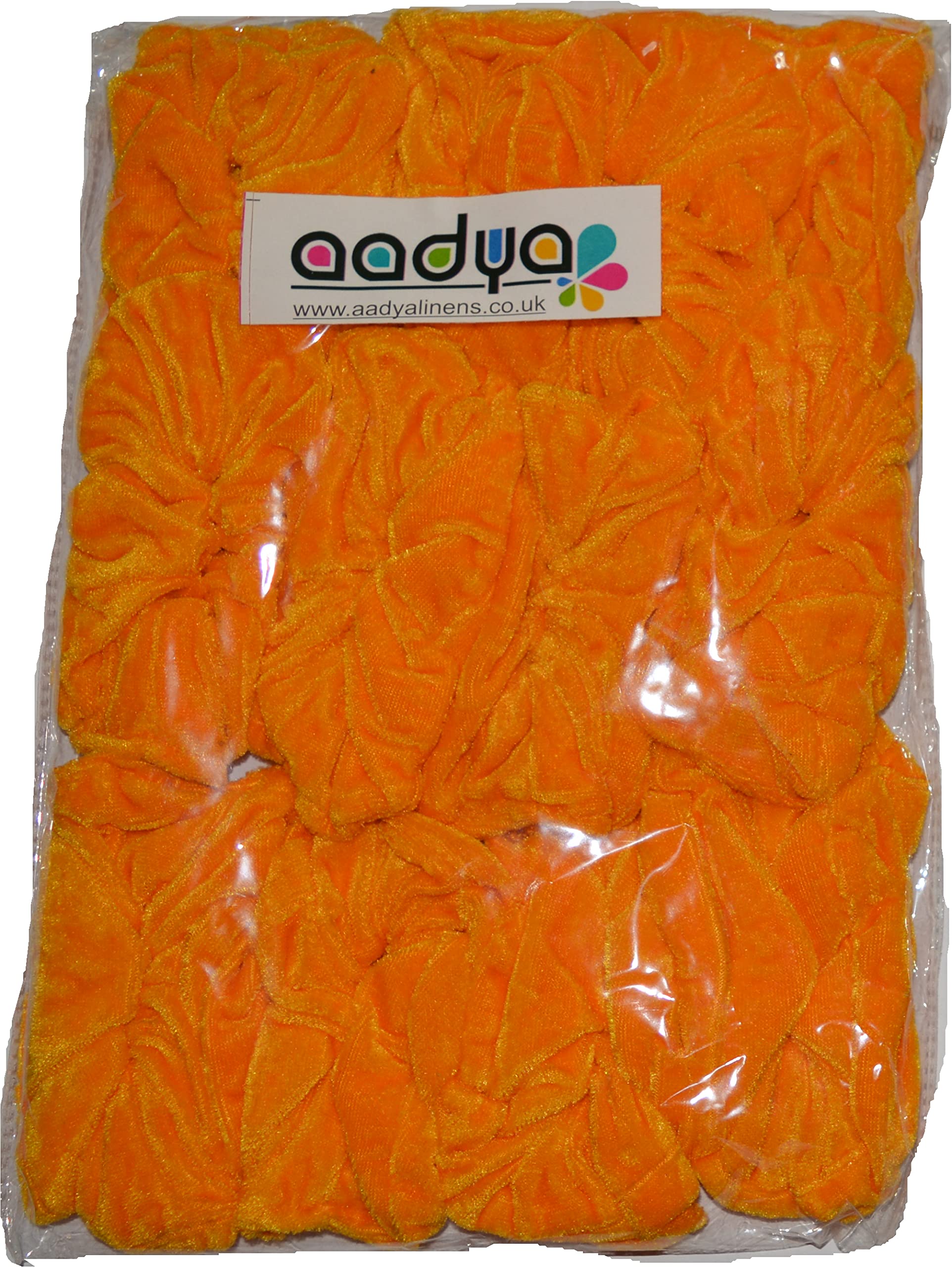 Aadya® 12 Velvet Hair Scrunchies Elastic Scrunchy Hair Bobbles Hair Band. (Golden Yellow)