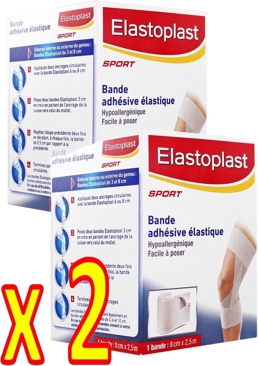 Elastoplast SPORT Flexible Containers Elastic Bandage - Pack of 2 Strips 8 cm x 2.5 m (8/2)