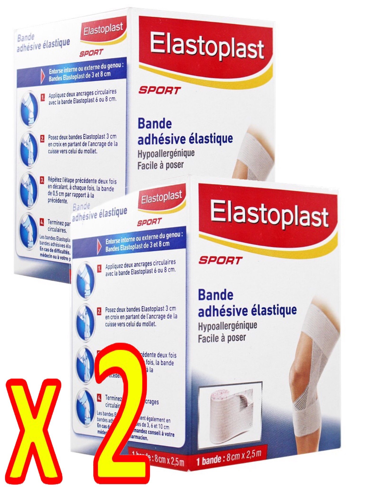 Elastoplast SPORT Flexible Containers Elastic Bandage - Pack of 2 Strips 8 cm x 2.5 m (8/2)