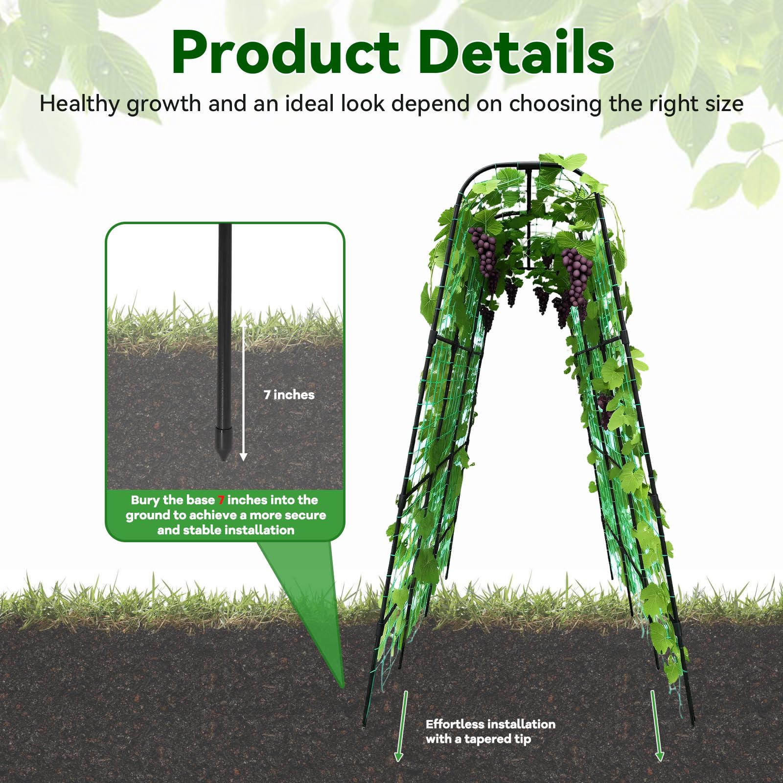 Condition photo showing New/Like New for trellume cucumber trellis - 62.4"*50" cucumber trellis for raised bed with plastic-coated steel pipe