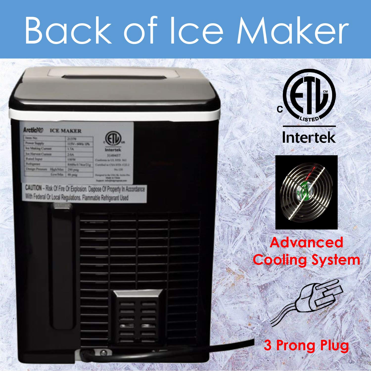 PORTABLE DIGITAL ICE MAKER MACHINE by Arctic-Pro with Ice Scoop, First Ice in 6-8 Minutes, 26 Pounds Daily, Great for Kitchens, Tailgating, Bars, Party, Small/Large Cubes, Black, 11.5x8.7x12.5 Inches