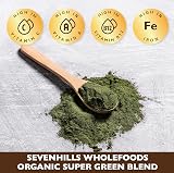 Sevenhills Wholefoods Organic Super Greens Blend 200g Spirulina Chlorella view 2
