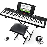 Alesis Melody 61 MK4 Keyboard Piano for Beginners with 61 Keys, Speakers, Stand, Bench, Headphones, Tablet/Sheet Music Stand, 300 Sounds and Music Lessons