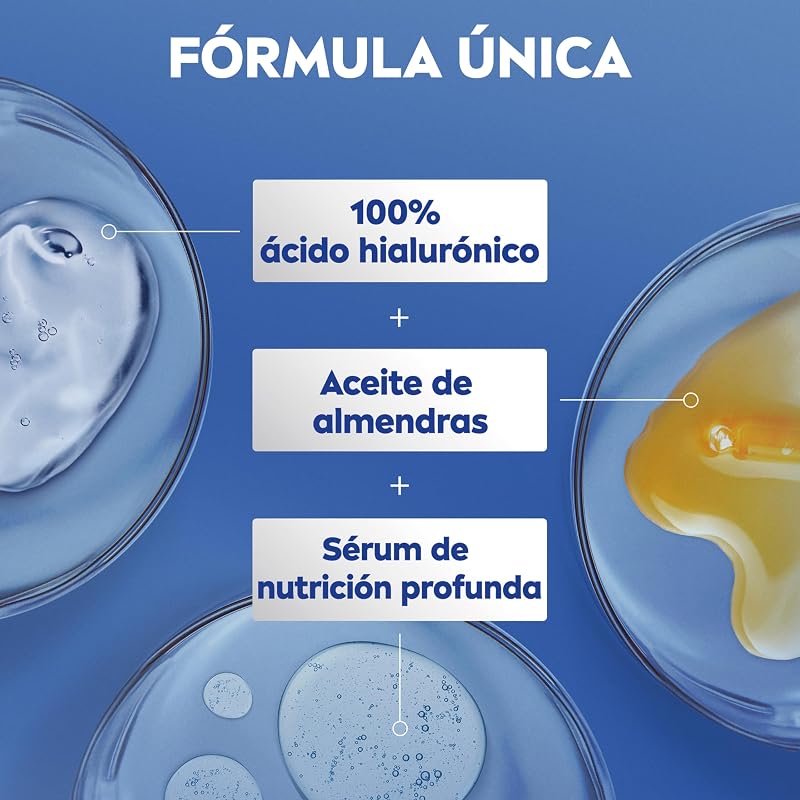 Nivea nourishing body milk (1 x 625 ml), leite corporal que hidrata por 72 horas, creme hidratante corporal com óleo de amêndoa e ácido hialurônico, para pele seca