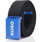 HUGO Logo Buckle Belt, black jade, One Size