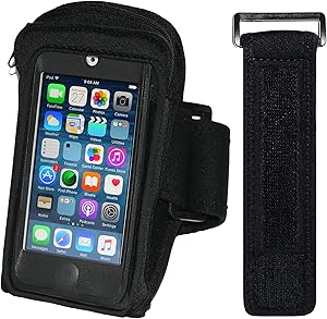 i2 Gear Armband Case Compatible with iPod Touch 7th, 6th & 5th Generation Devices - Workout MP3 Holder for Running and Exercise with Zipper Pouch & Adjustable Arm Band (20 inch)