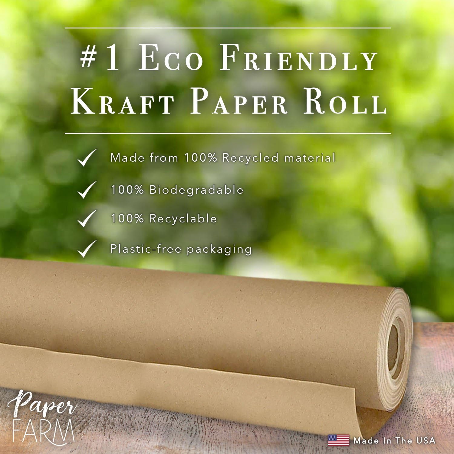 Eco Kraft Wrapping Paper Roll (Jumbo Roll) Biodegradable Recycled