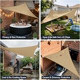 HEYOMART 3x3x3m Sun Shade Sail Triangle UV 98% Water Resistant view 6