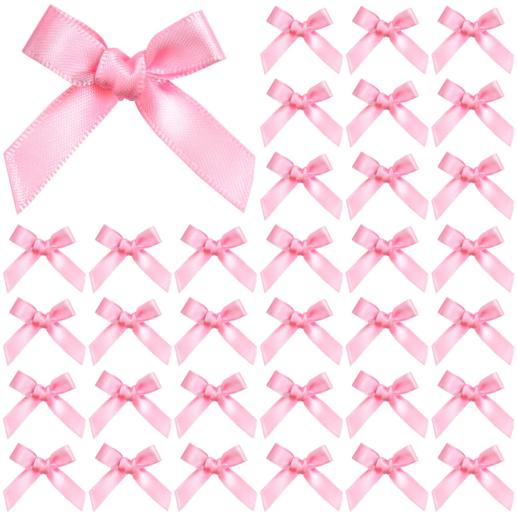 Photo 1 of 150PCS Tinkrstuff Pink Mini Bows for Crafts, 1.5*2 inch Fabric Small Bows for Crafting Decoration,Satin Ribbon Tiny Bow for Clothes Ornament, Cute Accessories DIY Embellishments for Crafts,Gifts,Party
