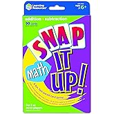 Learning Resources Snap It Up! Math: Addition and Subtraction Card Game,90 Cards, 2-6 players, Grades 1+, Ages 6+