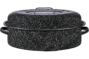 Granite Ware Enamel on Steel 18 in. Covered Oval Roaster, 15 lb. Capacity