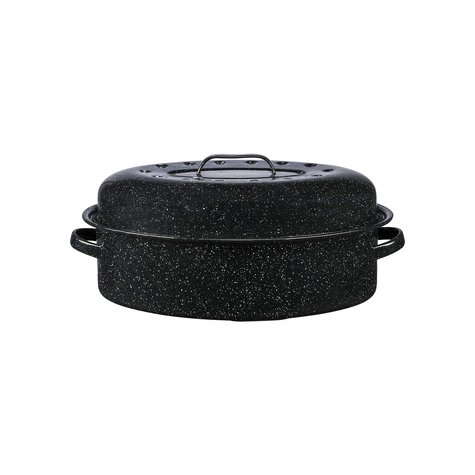 Photo 1 of ***2 PACK***** Granite Ware 18" Oval Roaster with Cover, Large Non-Stick Porcelain Enamel Roasting Pan, Even Heating, Dishwasher Safe, Durable Carbon Steel, Made in Mexico
