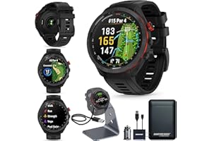 CERTIFIED BRANDS Garmin Approach S70 Golf Smartwatch, Full-Color CourseView Maps AMOLED Display, Advanced Shot Execution & Putt Alignment, Immersive Golfing Experience w/Signature Stand Power Bundle