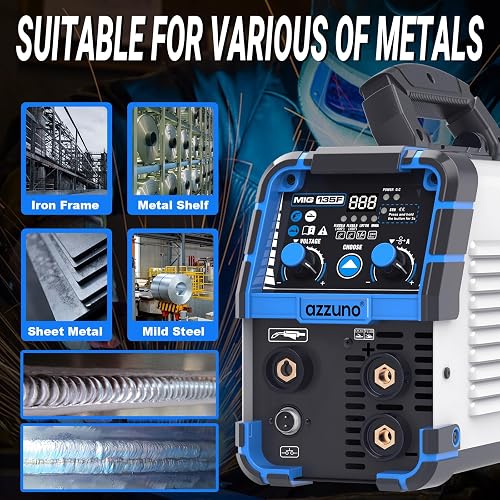 BESTMIG 135A 3-in-1 Welder - MIG, TIG, Stick Welding Machine 110V With LED Display, IGBT Inverter-633082