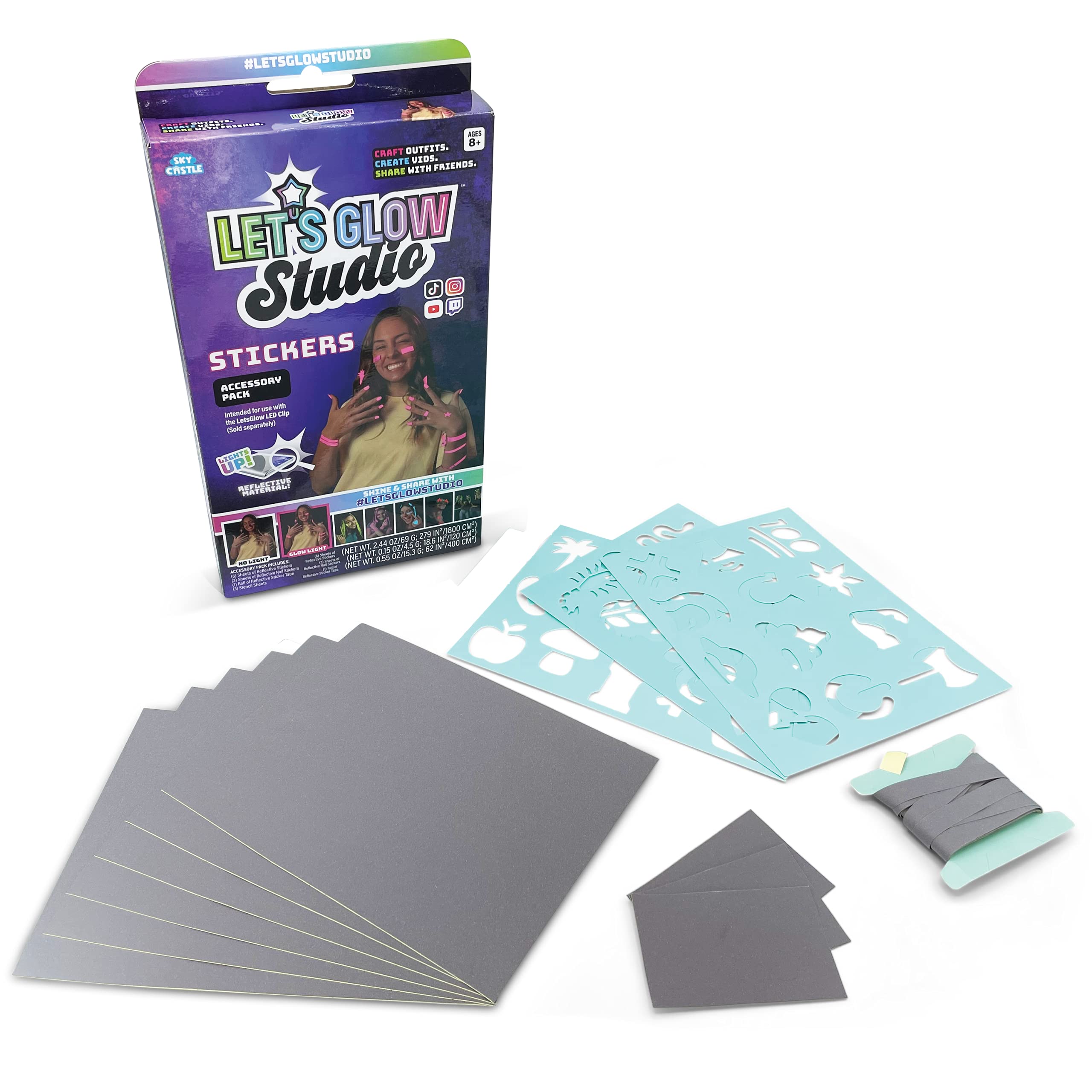 Let's Glow Studio LET01410 Sticker Accessory Pack Age 8+