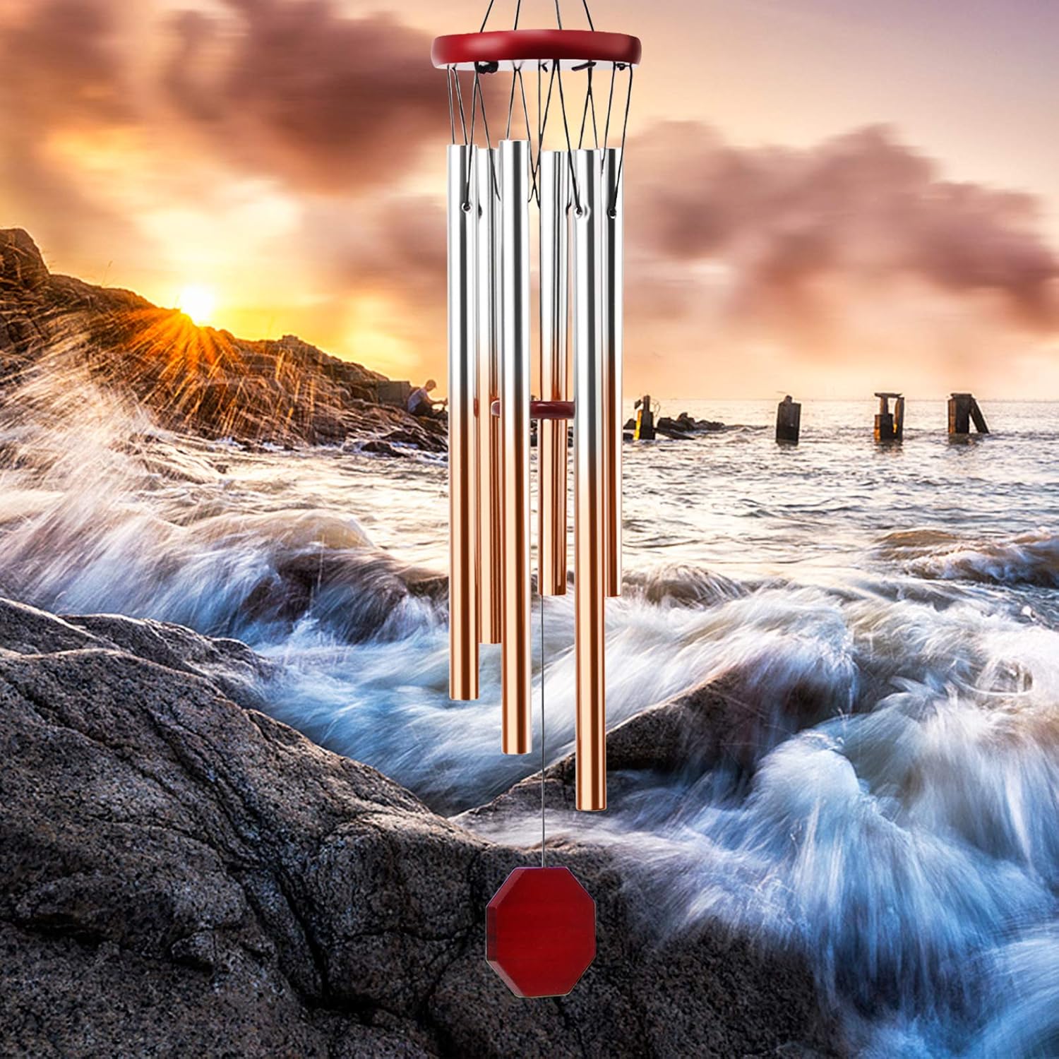 Famiry Wind Chimes for Outside, Small Sympathy Wind Chimes Outdoor Clearance, Memorial Wind Chimes with 6 Metal Tubes & Hook, Outdoor Decor for Garden, Patio, Yard, Home : Garden & Outdoor