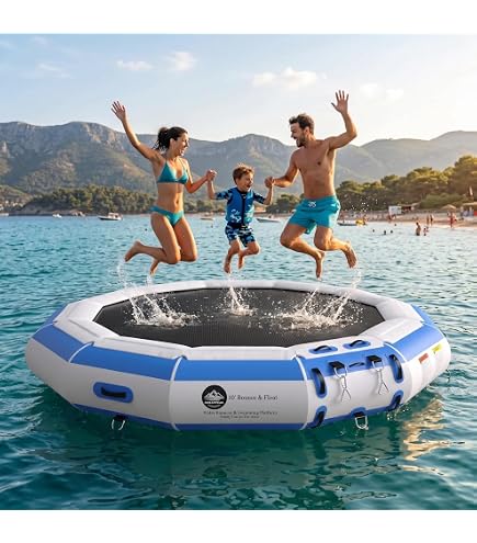 Amazon.com : DREAMPEAK 10FT Water Trampoline for Lake, Inflatable