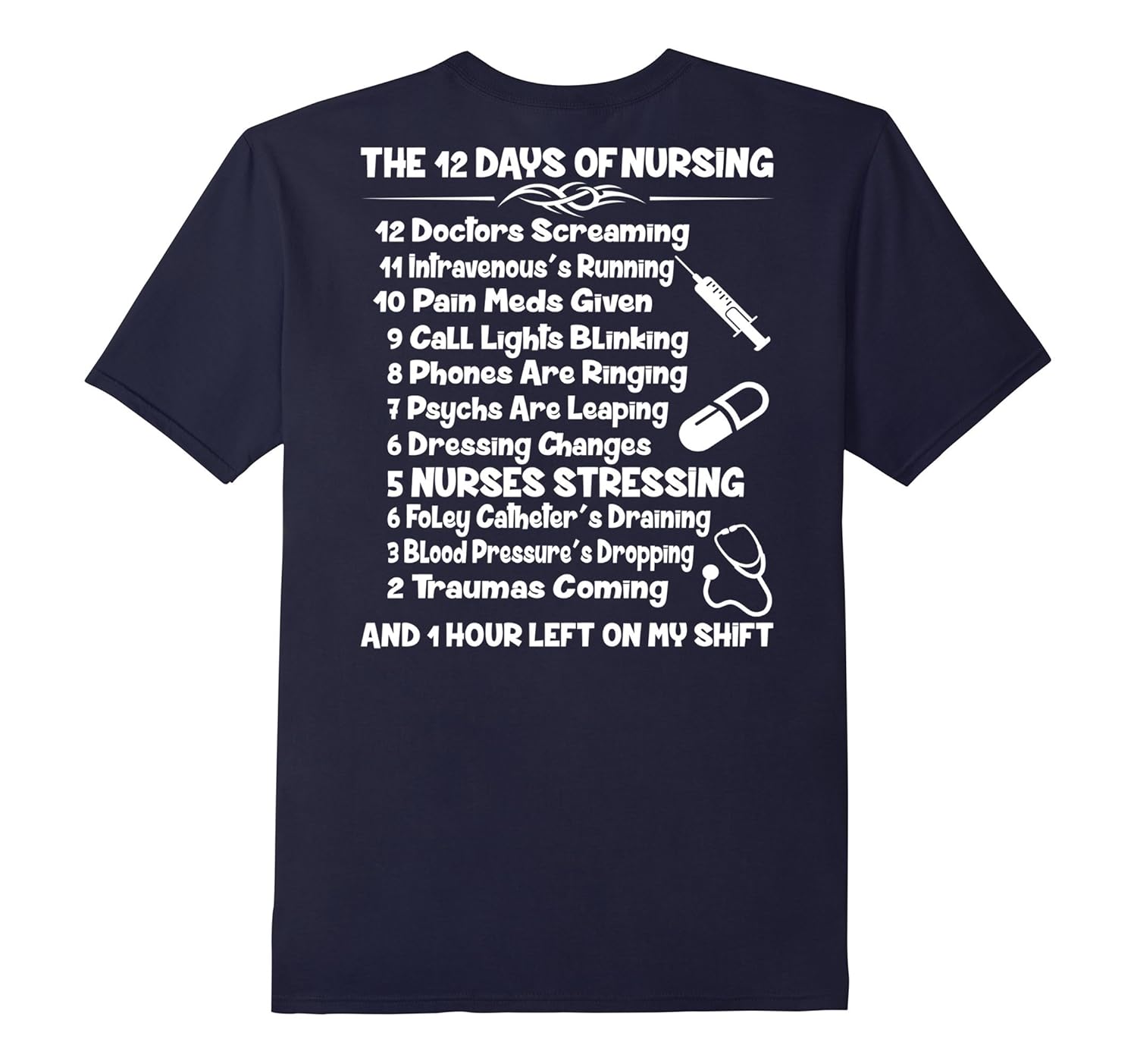 Nurse The 12 Days Of Nursing T-Shirt-ANZ