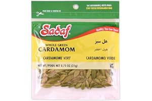 Sadaf Green Cardamom Whole - Green Cardamom Pods for Cooking and Food Seasoning - Middle Eastern Cuisine Cardamon Spice - 21 