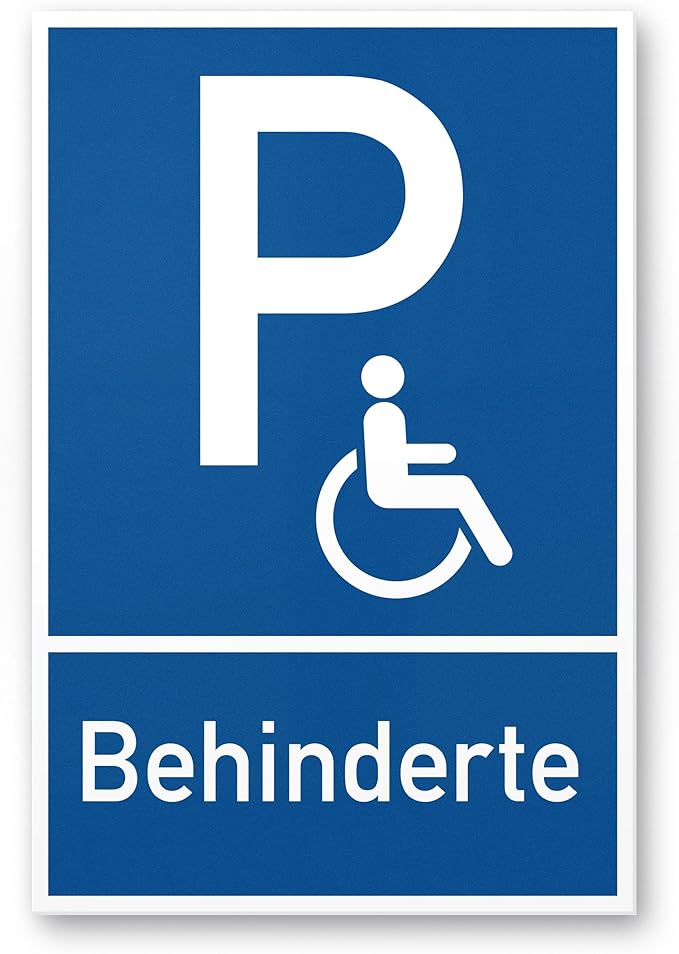 Parkplatz Behinderte, Behindertenparkplatz Kunststoff Schild (blau, 20
