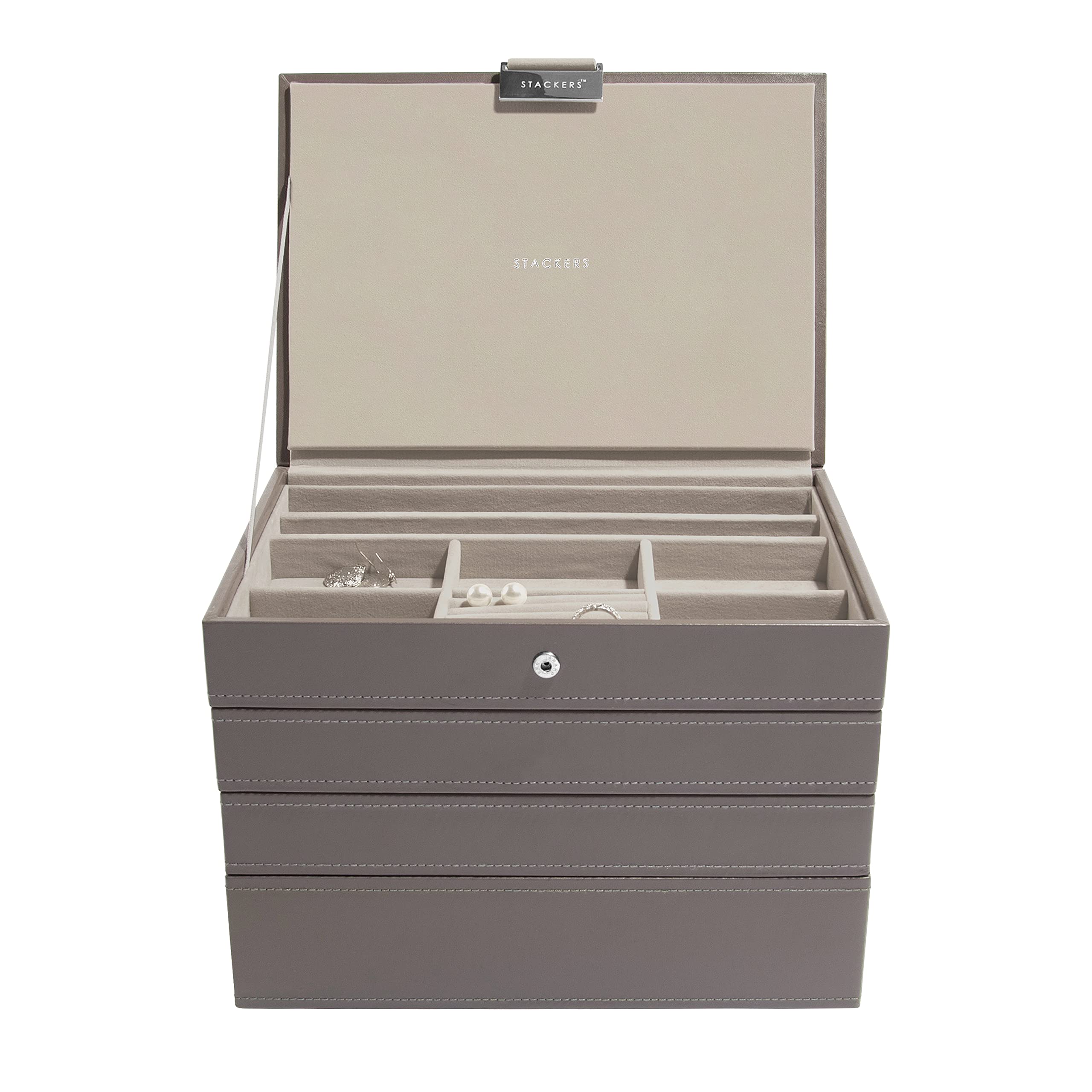 Stackers Mink Classic Medium Jewellery Box, Set of 4