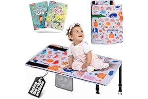 TEAMKO® Toddler Airplane Bed with Quilt + Color Educational Books | Portable Airplane Seat Extender for Kids, Essential Airplane Bed, Compact & Comfortable Travel Bed for Babies and Toddlers