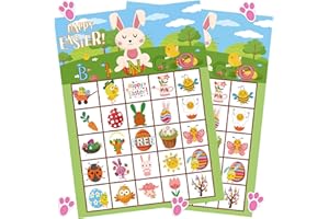 Funnlot Easter Games for Party Easter Bingo Game for Kids with 24 Players Easter Party Supplies for Family Classroom Activities