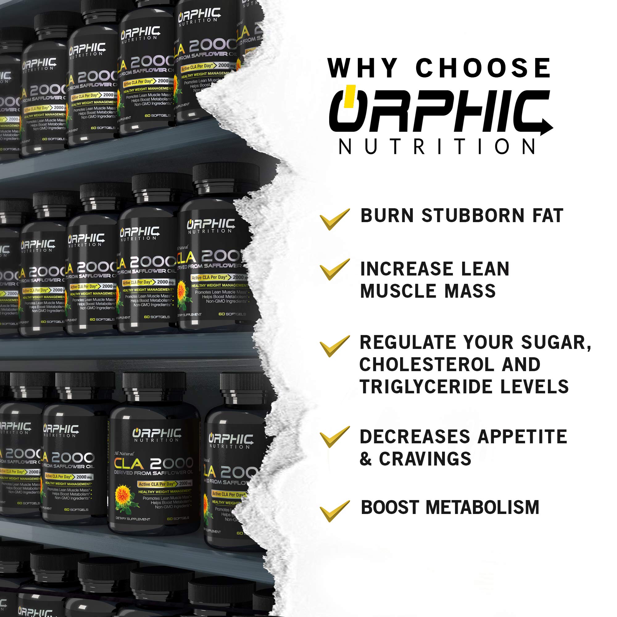 ORPHIC NUTRITION CLA Safflower Oil Supplement Made with Safflower Oil