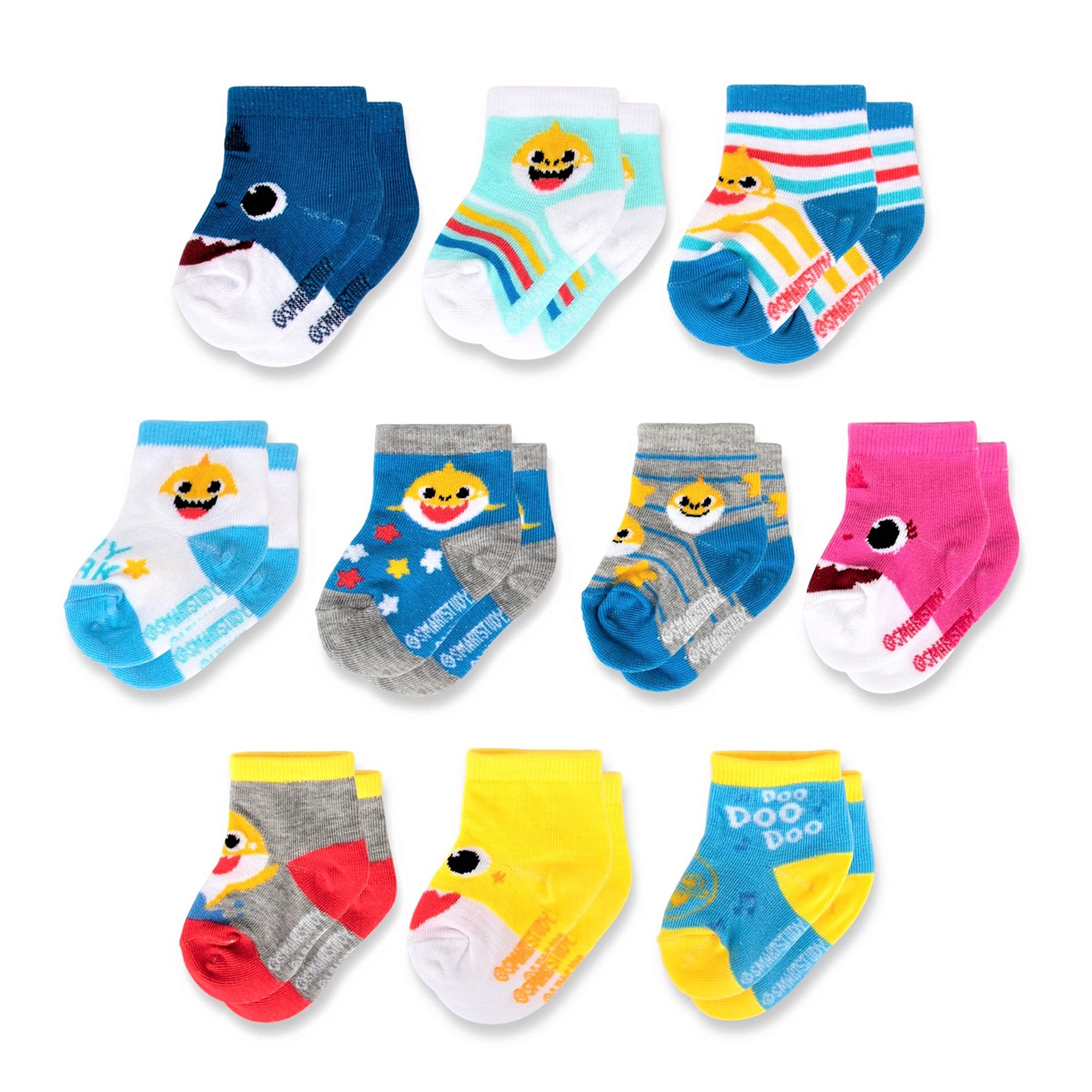 Girls & Boys Minnie, Mickey Mouse, Baby Shark, Justice League 10-Pack Infant Sock 0-24 Months