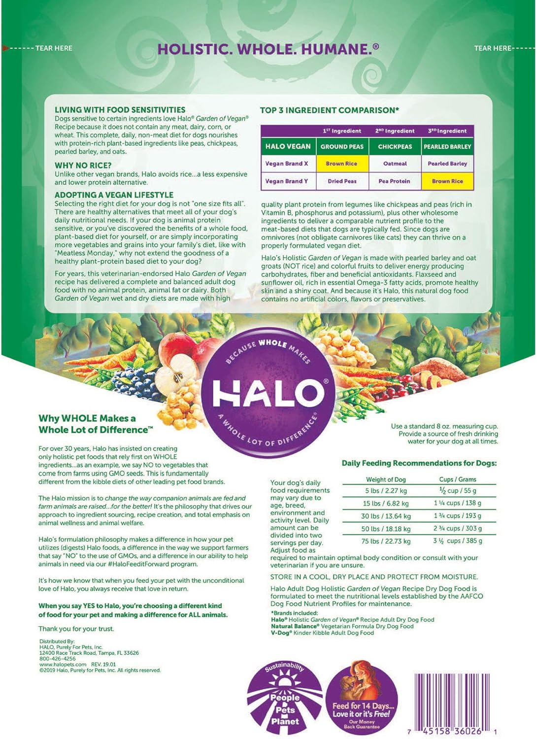 halo adult holistic garden of vegan dry dog food